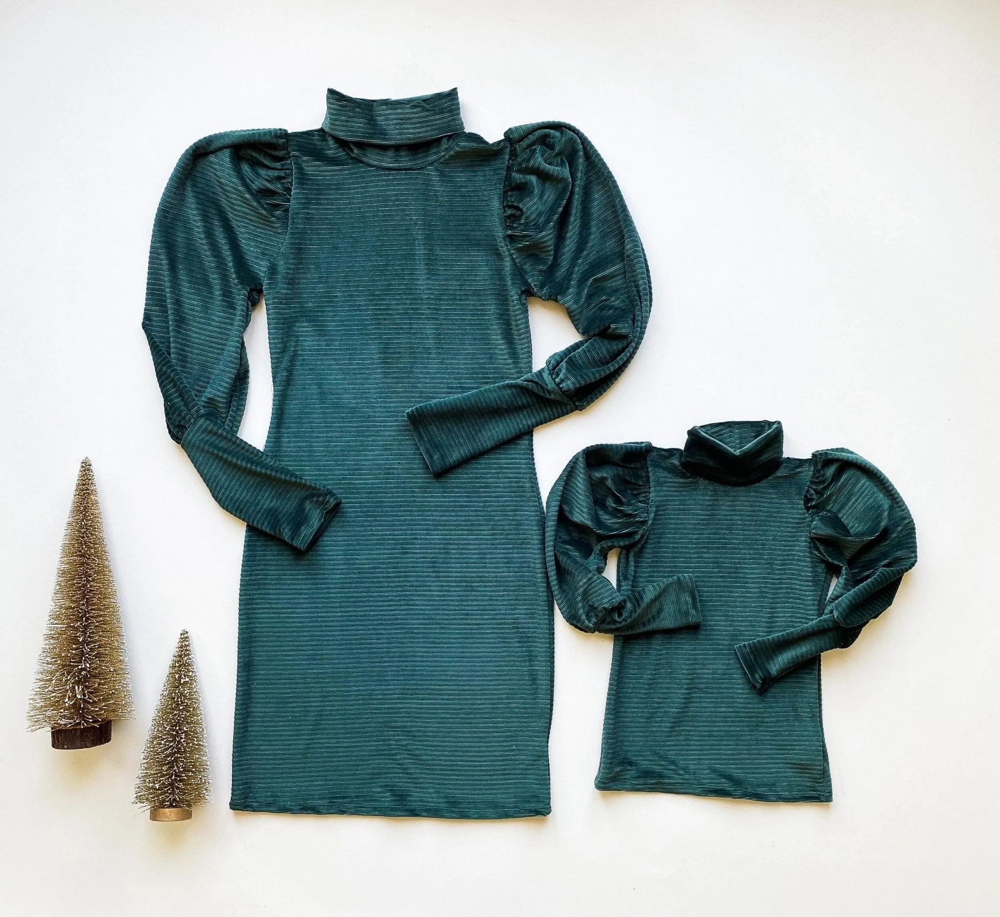 Aria Long Sleeve Velvet Mommy & Me Matching Dresses