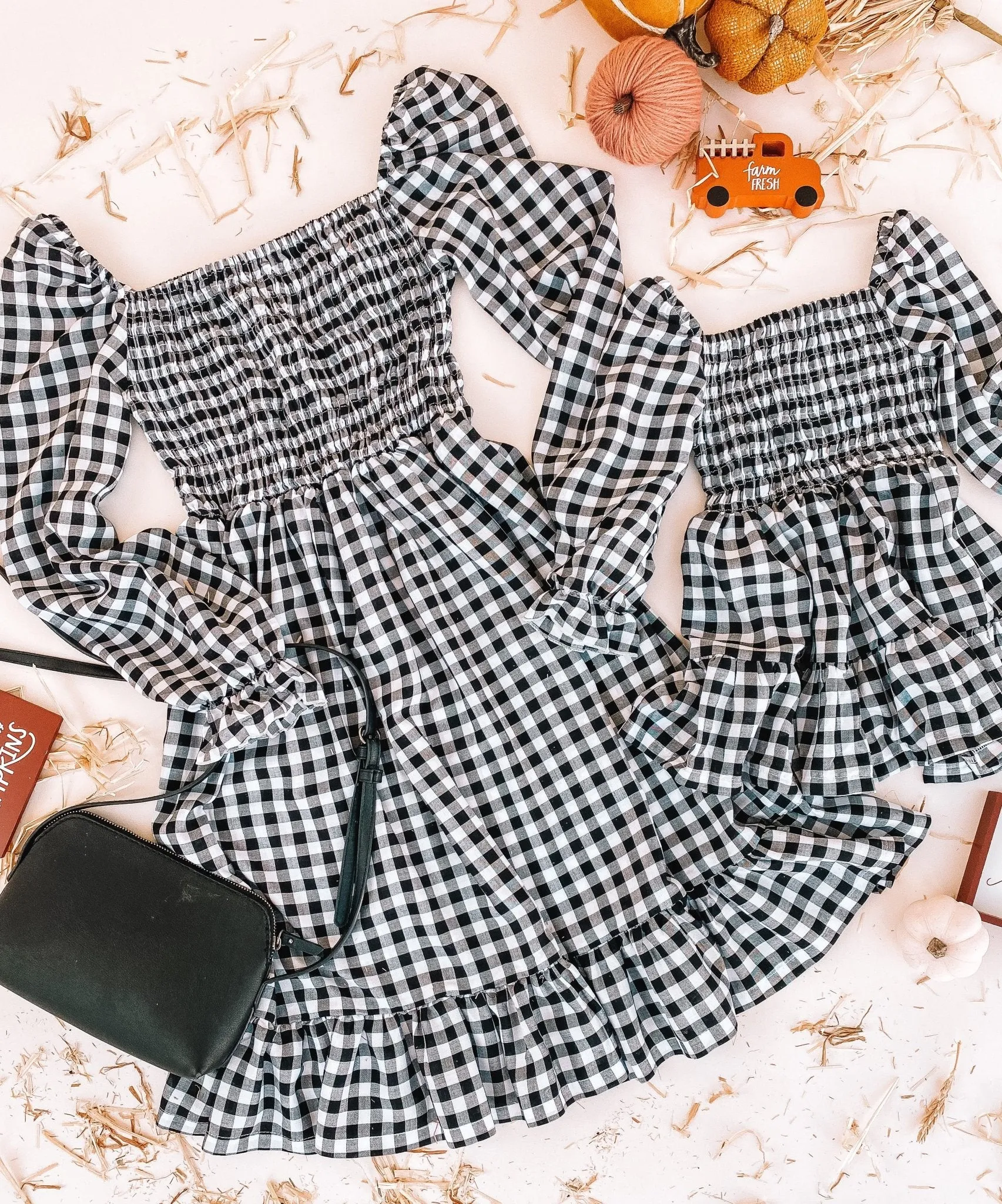 Betty's Checkered Mommy and me Matching Dresses