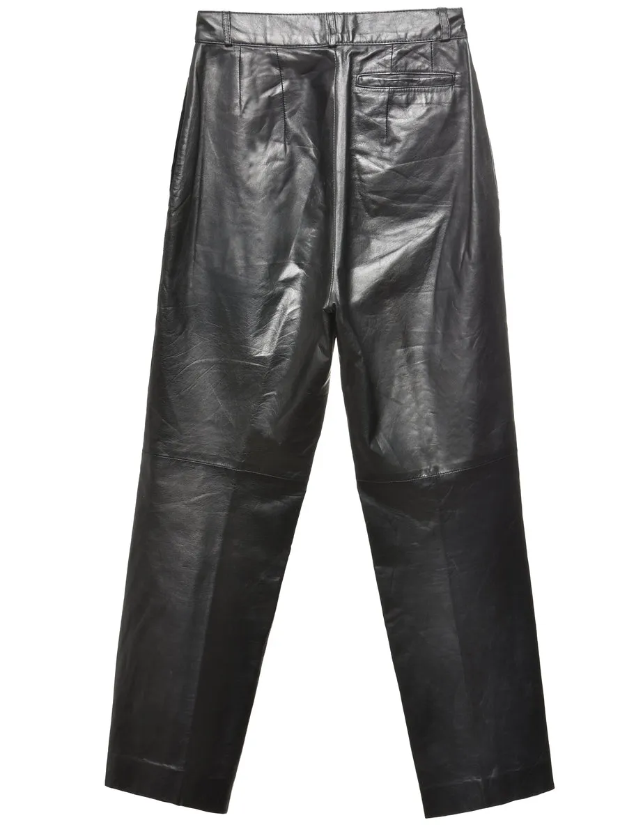 Black Leather Trousers - W22 L27