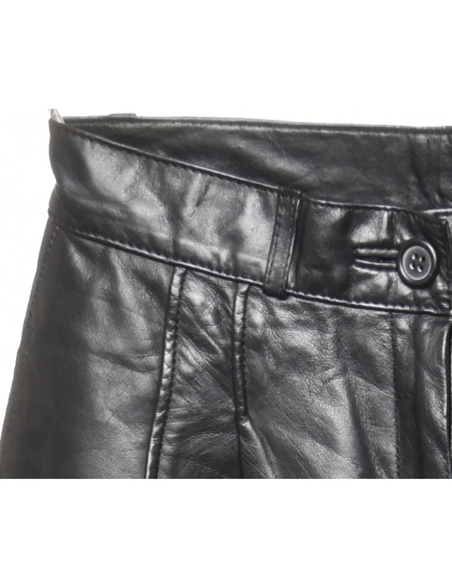 Black Leather Trousers - W22 L27