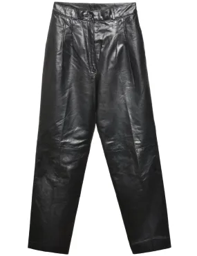 Black Leather Trousers - W22 L27