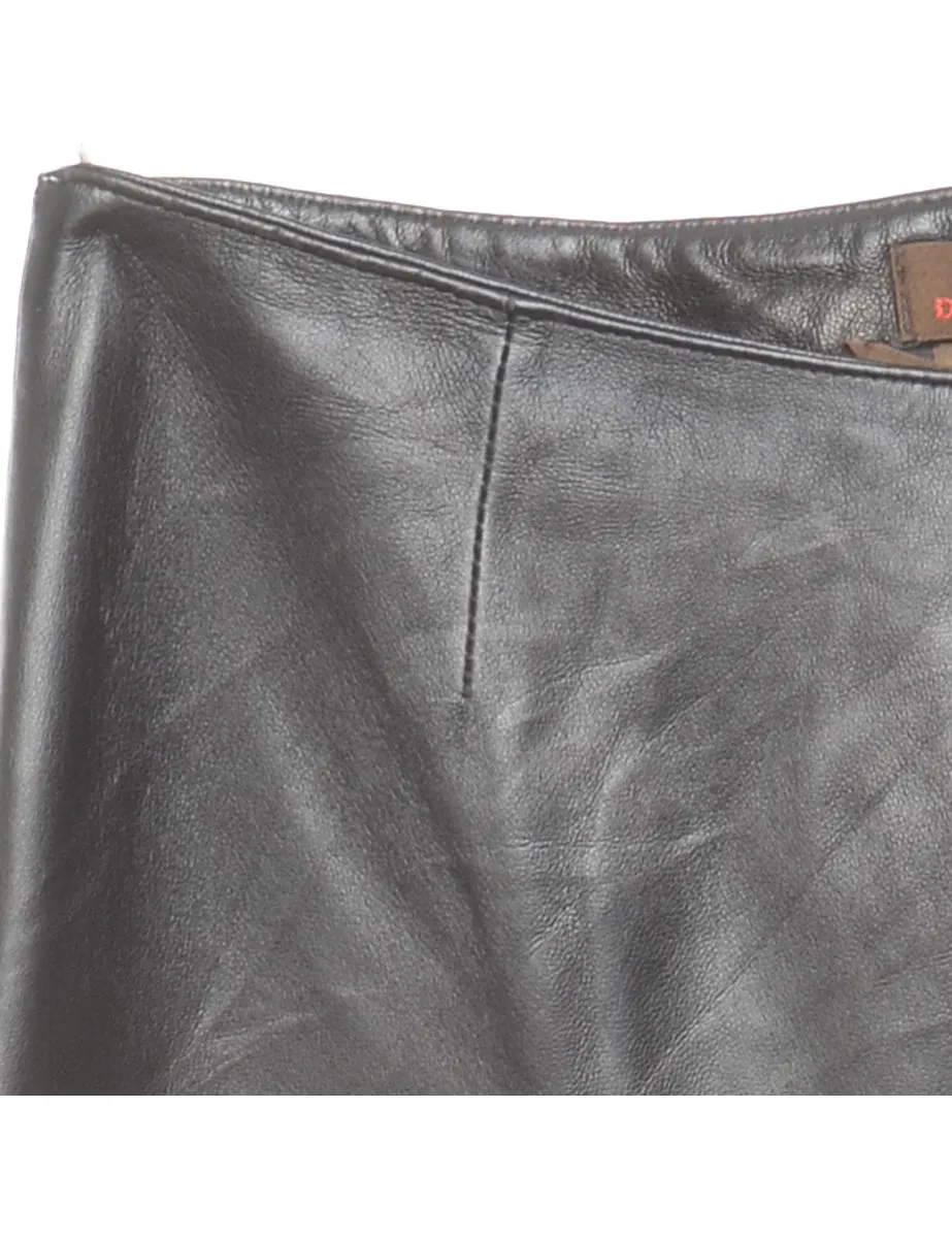 Black Leather Trousers - W30 L28