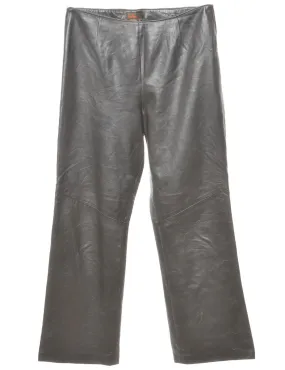 Black Leather Trousers - W30 L28