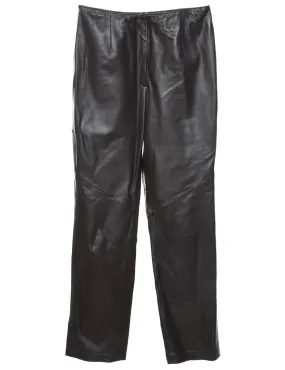 Black Leather Trousers - W30 L33