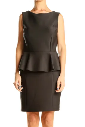 Black Work Peplum Sheath Dress