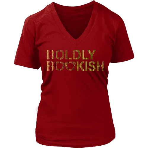 Boldly bookish V-neck