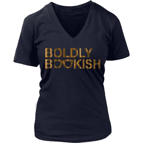 Boldly bookish V-neck