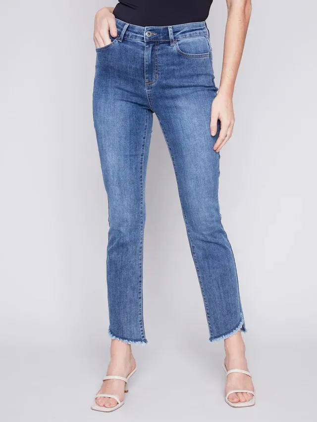 BOOTCUT JEANS WITH ASYMMETRICAL HEM