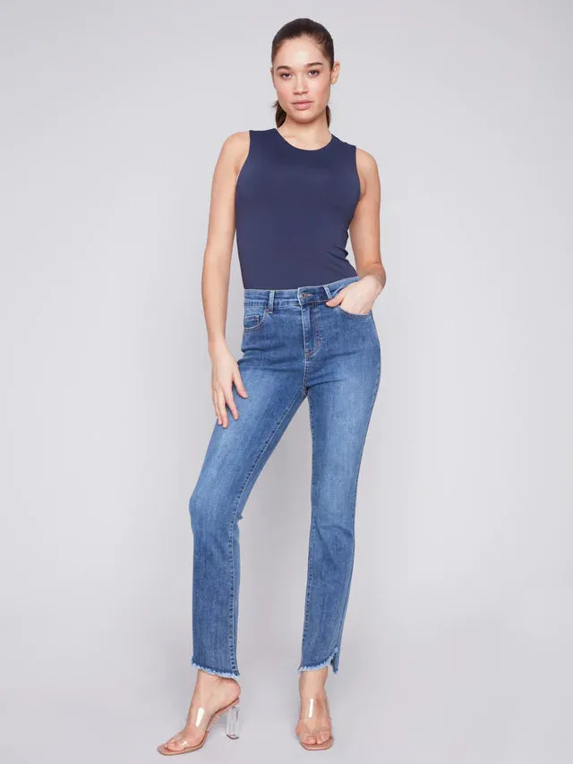 BOOTCUT JEANS WITH ASYMMETRICAL HEM