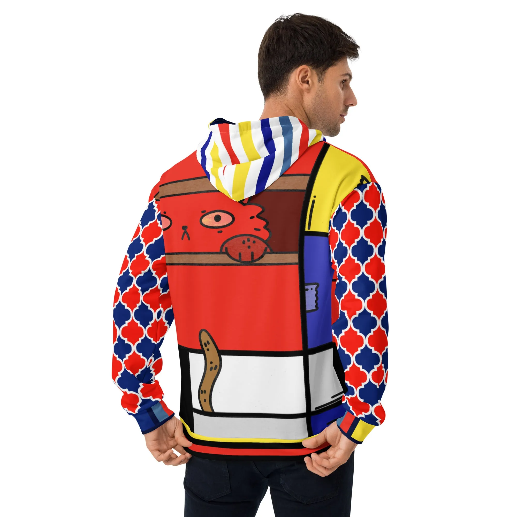 Cat in a Box Mondrian Cubism Unisex Hoodie