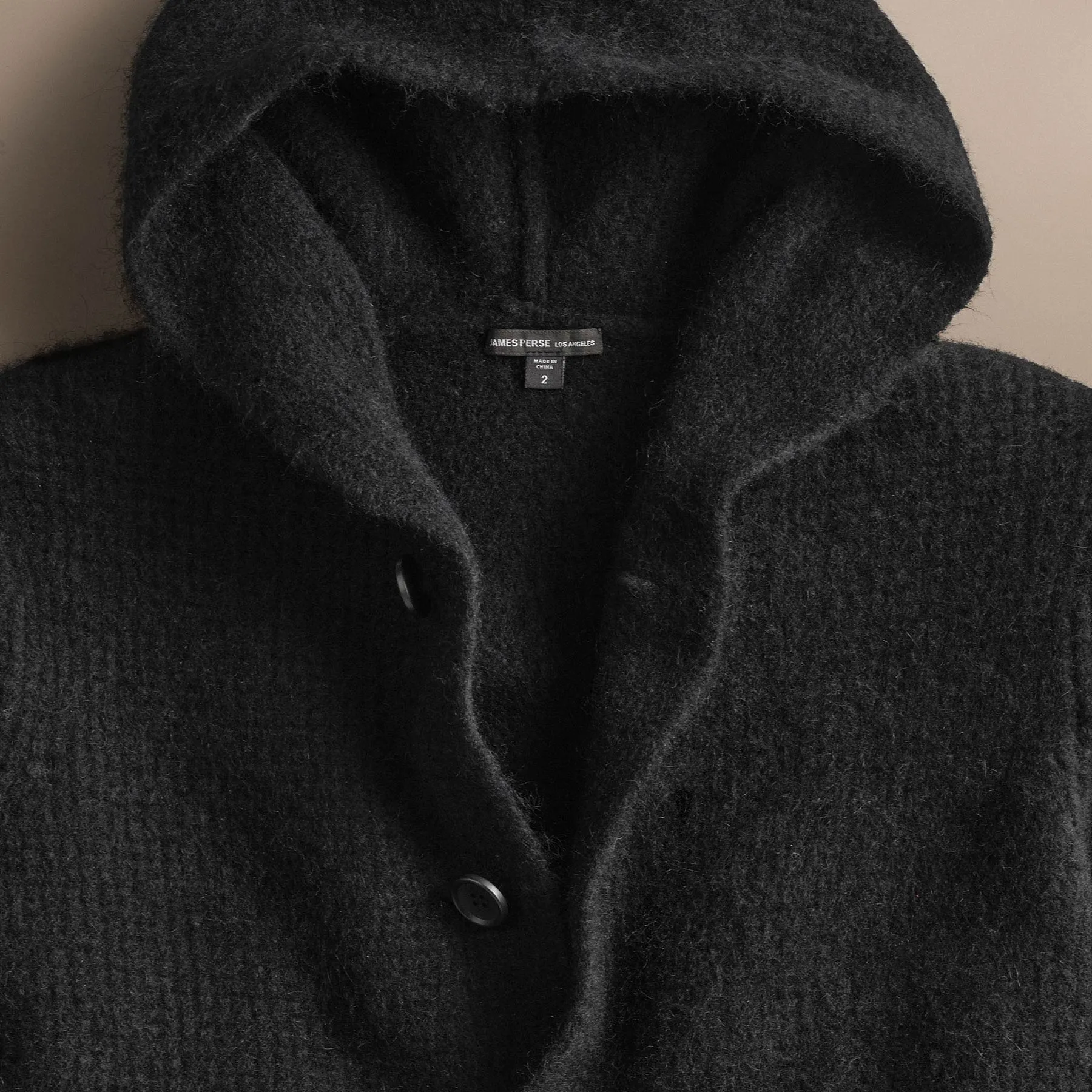 Chunky Waffle Knit Hooded Coat - Black