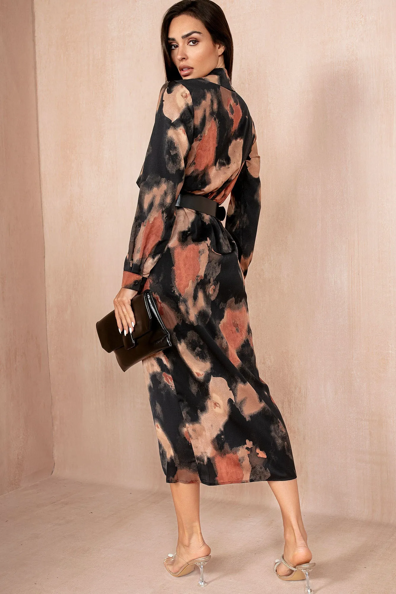 Cooper Black Print Wrap Dress