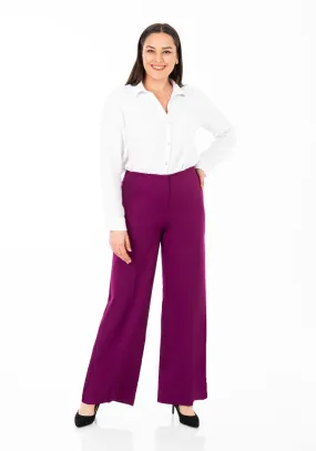 Damson Wide Leg Pants - Regular & Plus Size Flare Trousers