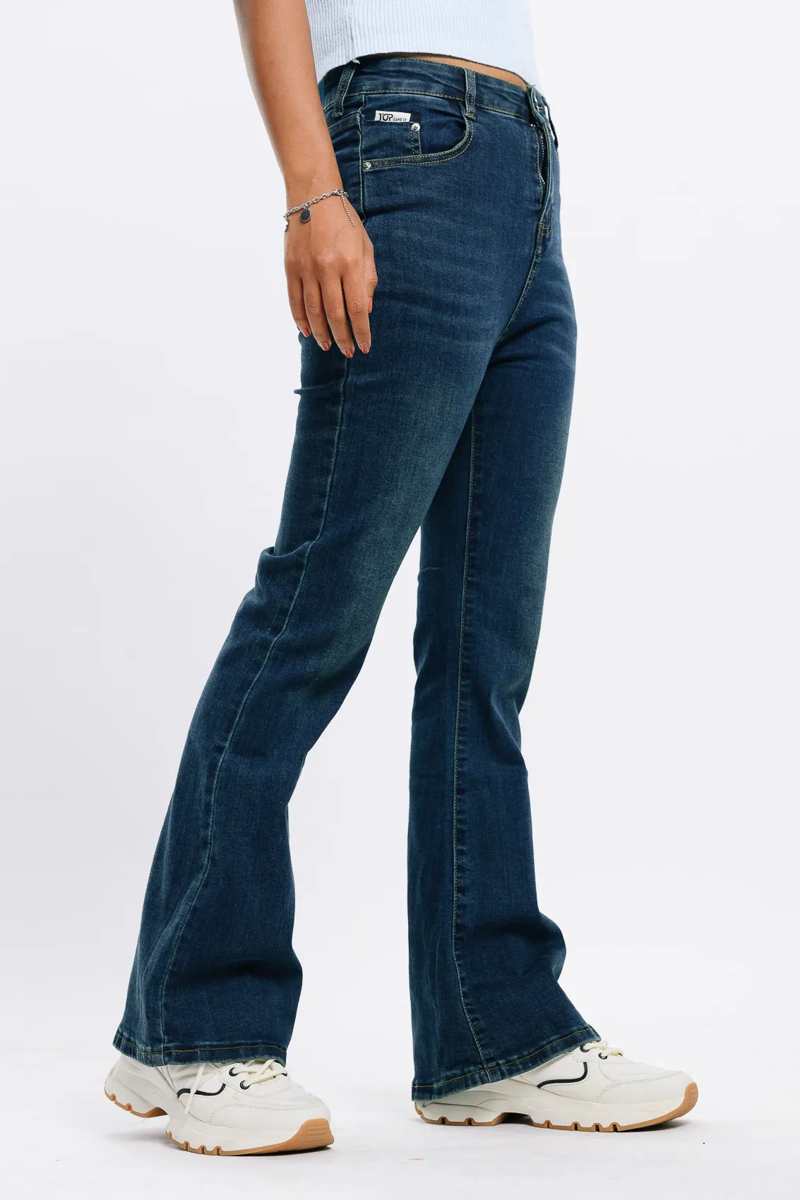 Dark Blue Denim Bootcut Jeans