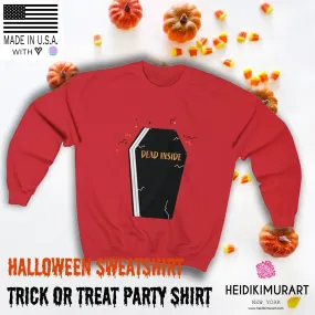 Dead Inside Coffin Halloween Party Unisex Premium Crewneck Sweatshirt-Made in USA