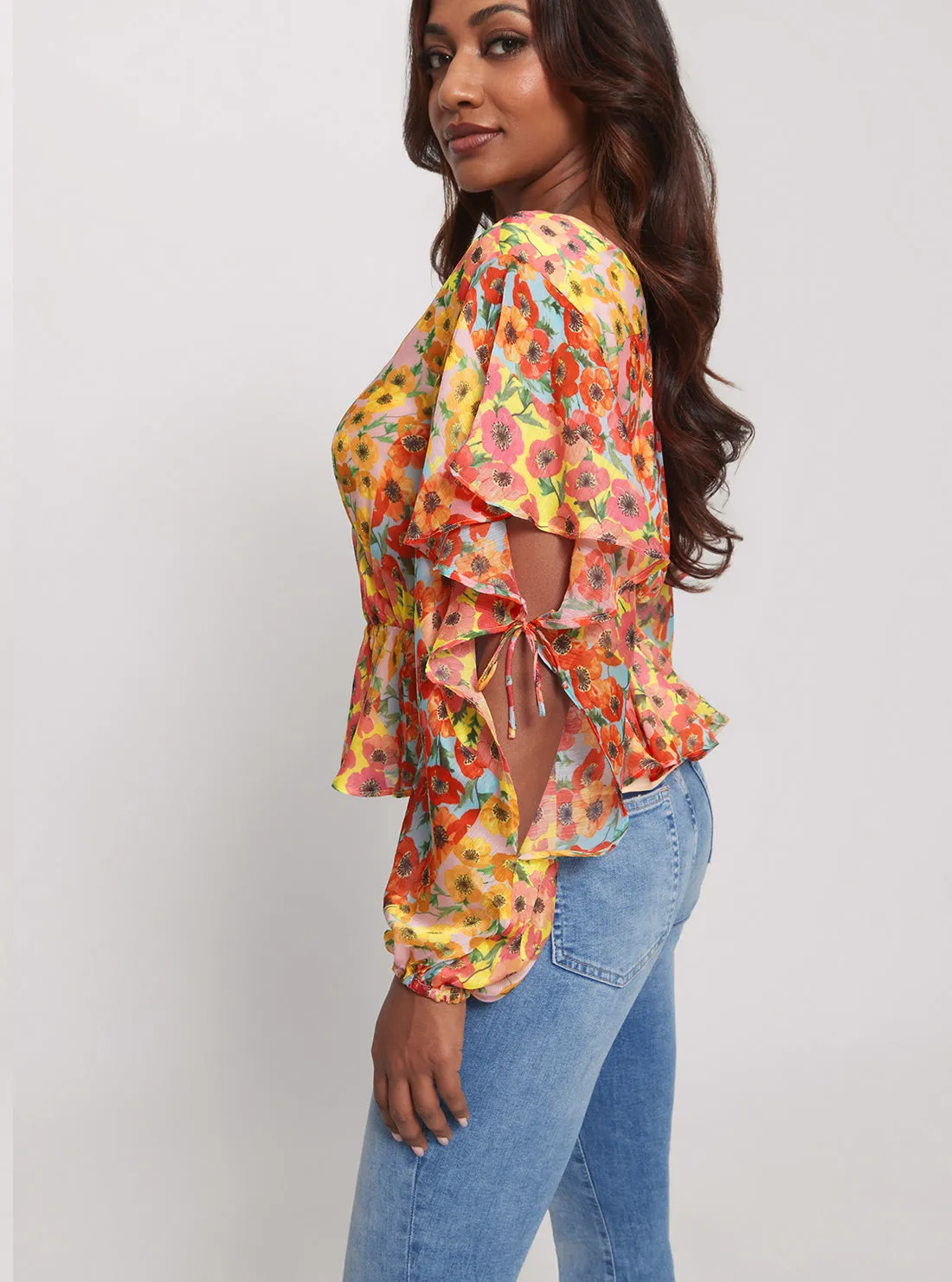 Eco Floral Print Saskika Drapy Top