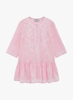 Embroidered Kaftan in Pink