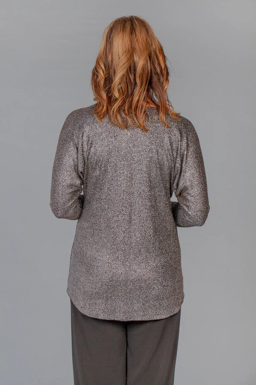 Glitter Print Jersey 3/4 Sleeve Top