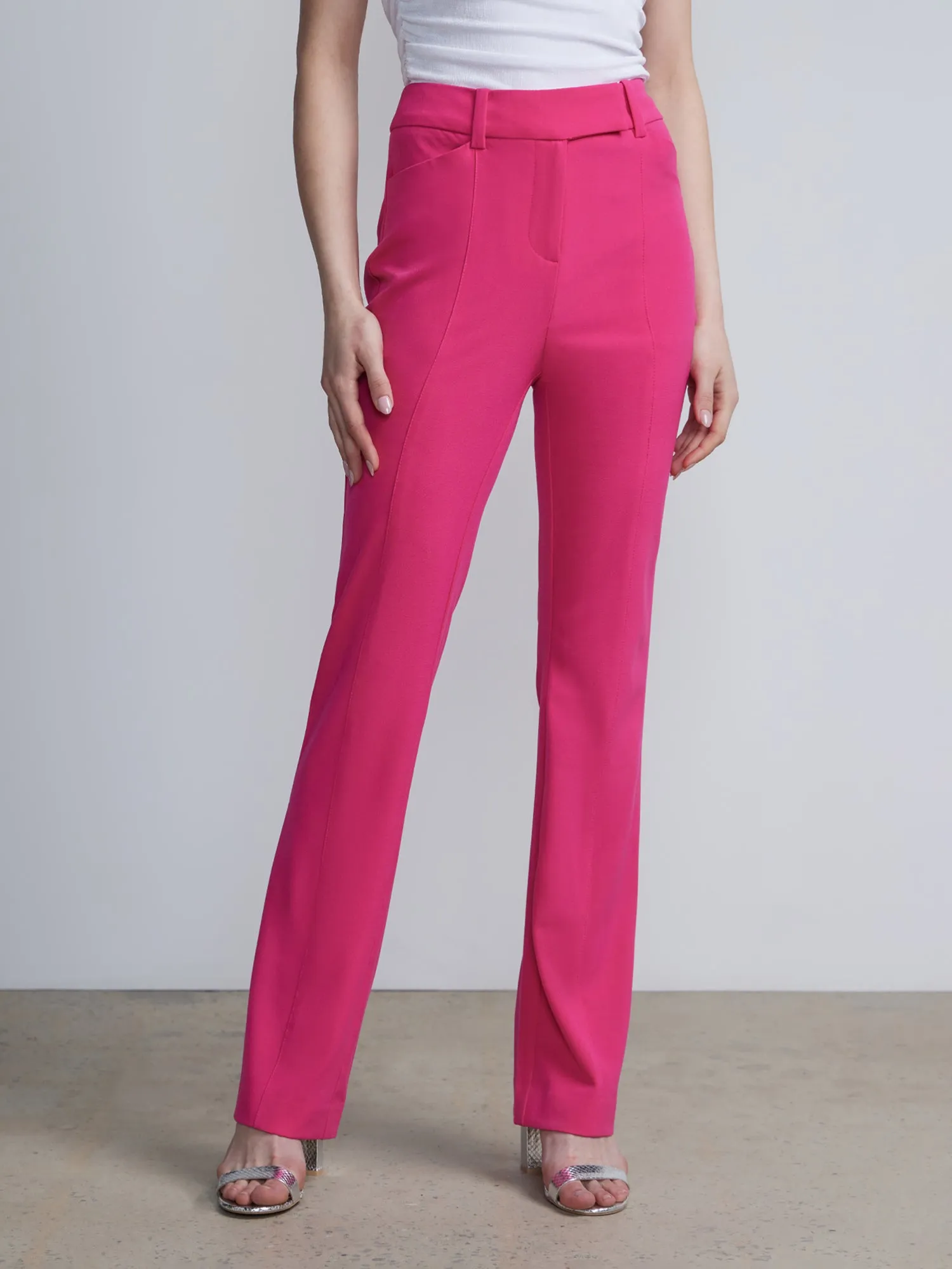 High-Waisted Pintuck Bootcut Pant - Essential Stretch