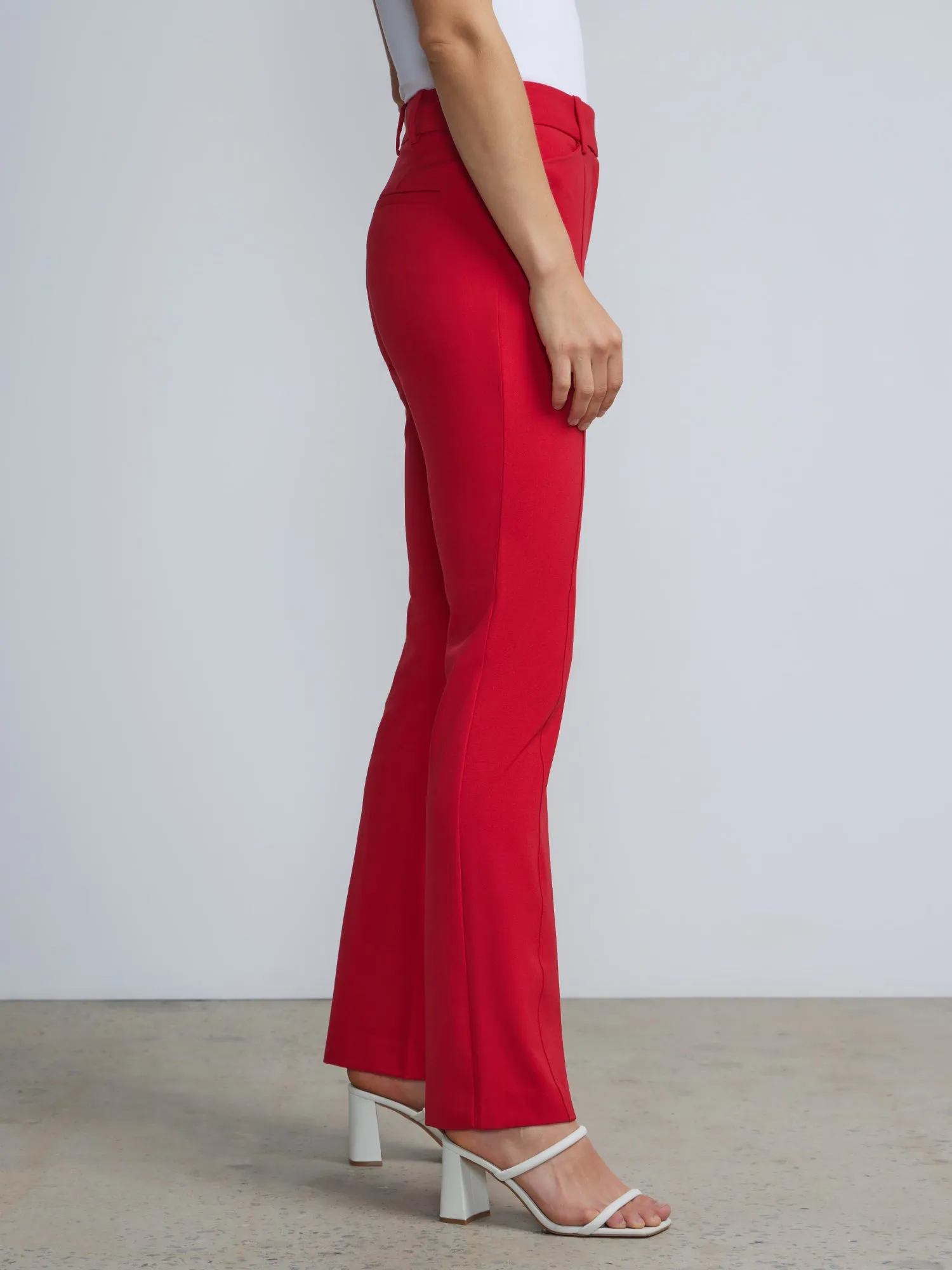 High-Waisted Pintuck Bootcut Pant - Essential Stretch