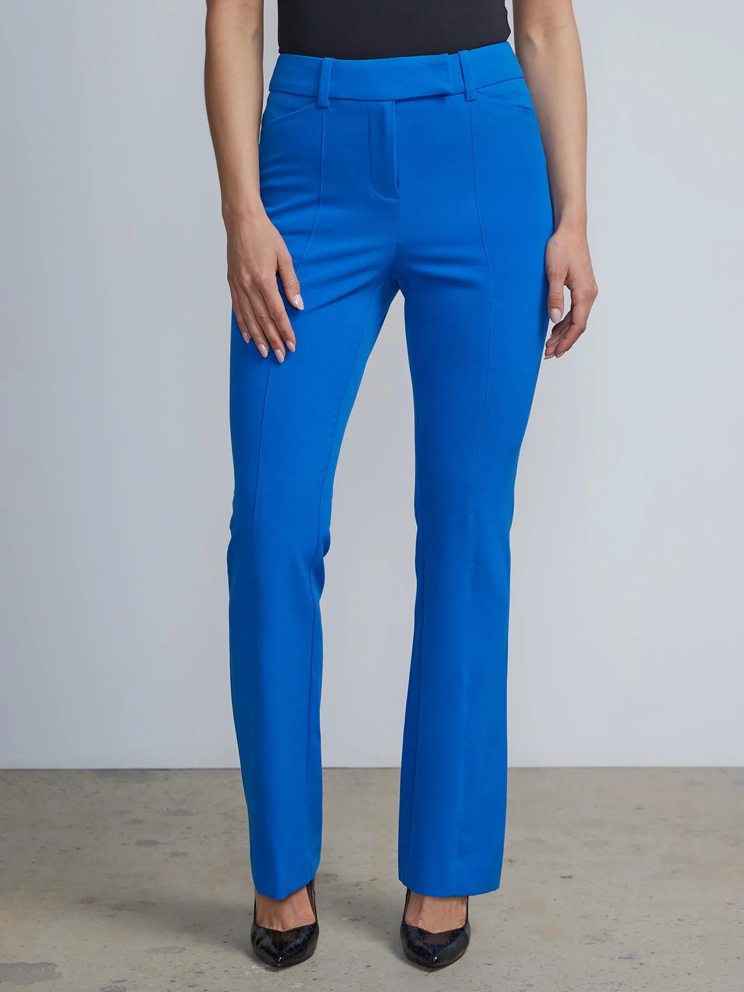 High-Waisted Pintuck Bootcut Pant - Essential Stretch