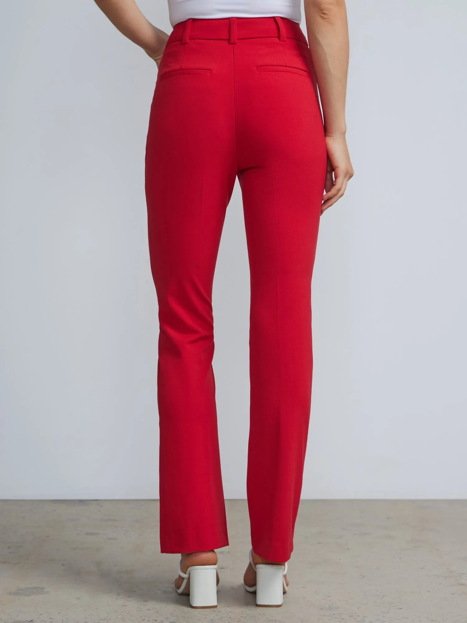 High-Waisted Pintuck Bootcut Pant - Essential Stretch