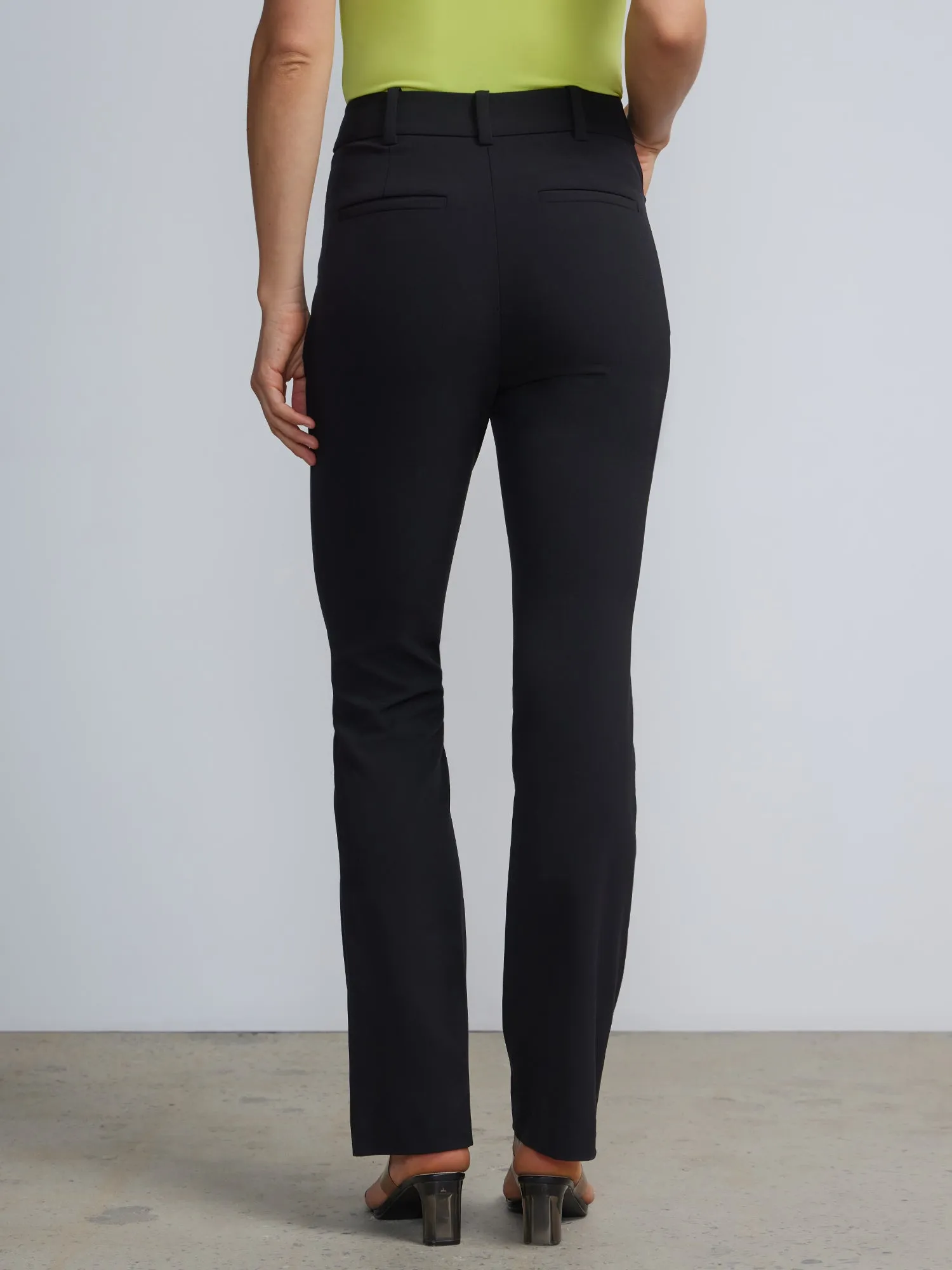 High-Waisted Pintuck Bootcut Pant - Essential Stretch