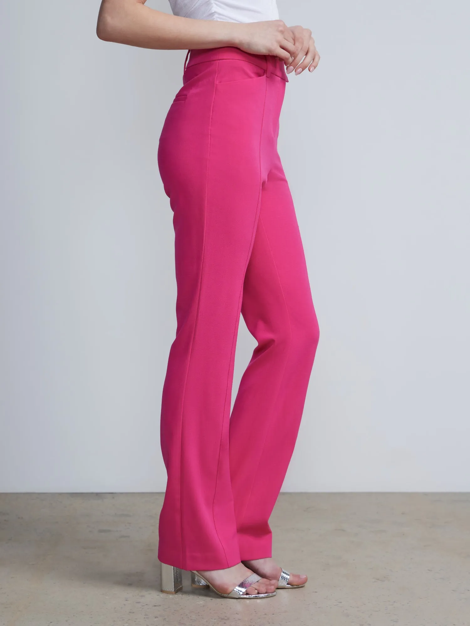 High-Waisted Pintuck Bootcut Pant - Essential Stretch