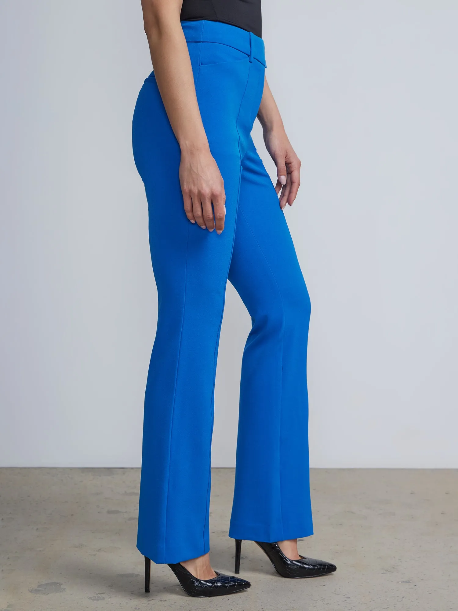 High-Waisted Pintuck Bootcut Pant - Essential Stretch