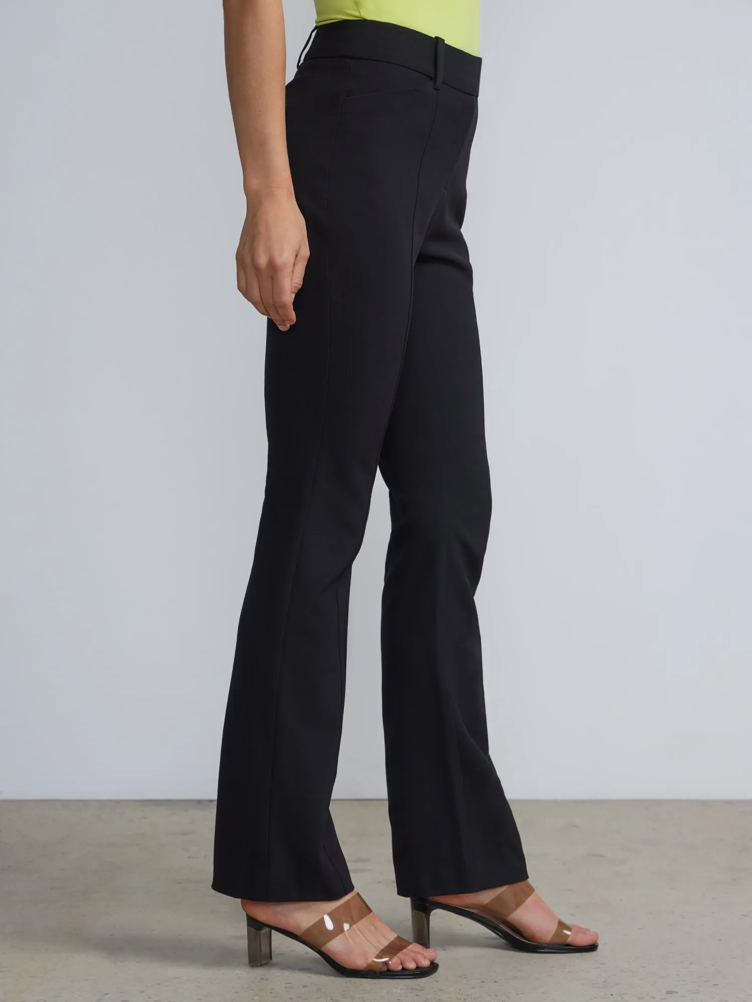 High-Waisted Pintuck Bootcut Pant - Essential Stretch