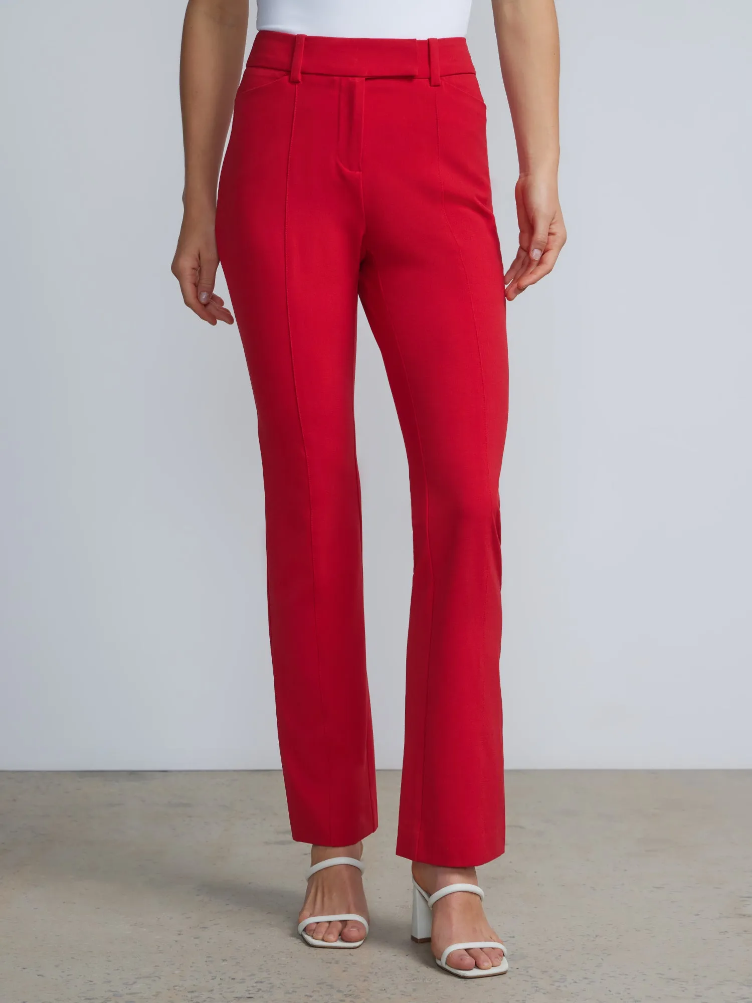 High-Waisted Pintuck Bootcut Pant - Essential Stretch