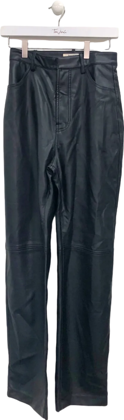 House of CB Black Faux Leather Trousers UK S