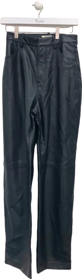 House of CB Black Faux Leather Trousers UK S