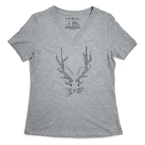 Jackalope Womens V-neck T-shirt