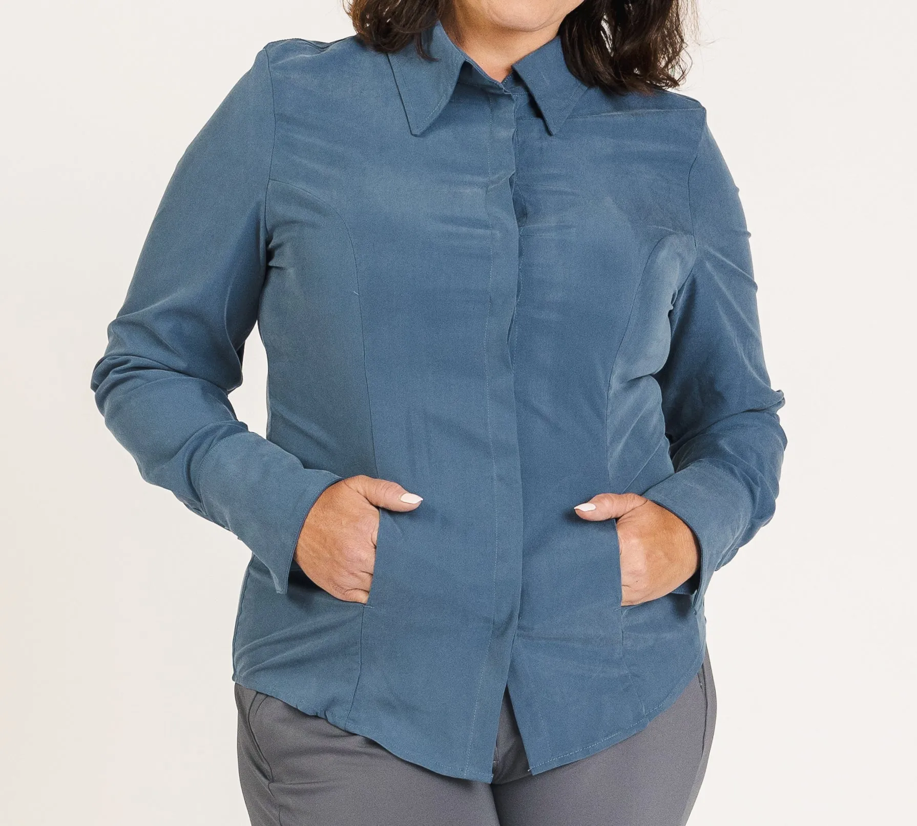 Jacquline Button Up - Gentle Stretch Poplin