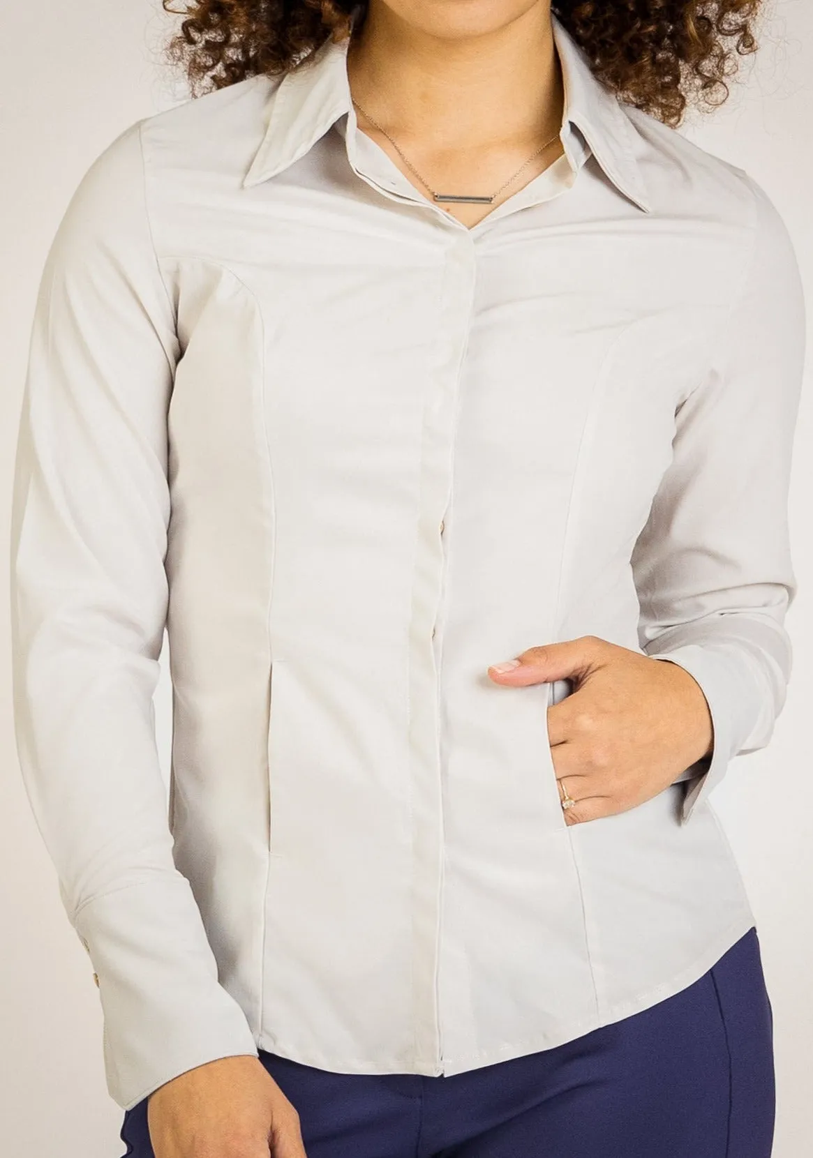 Jacquline Button Up - Gentle Stretch Poplin