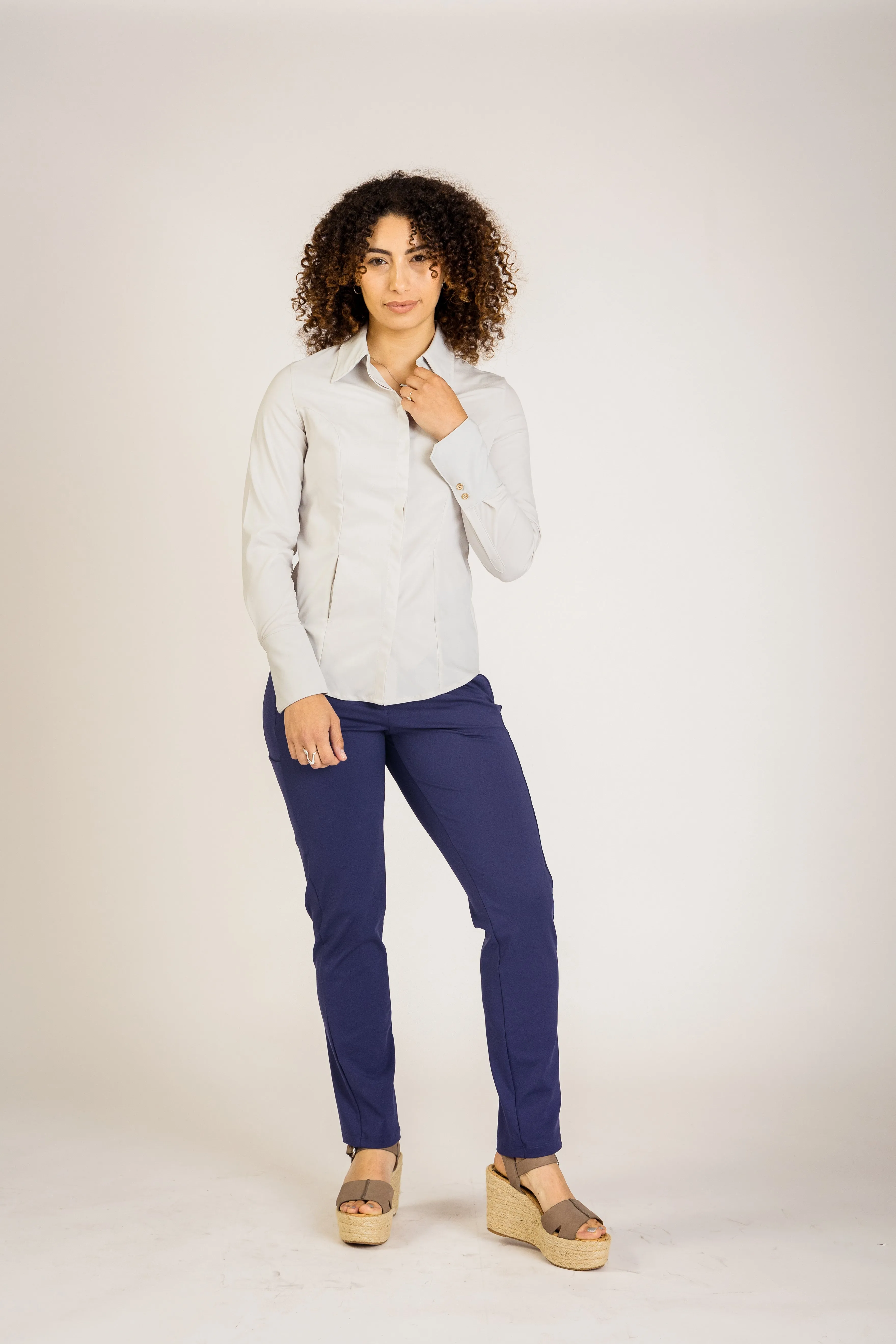 Jacquline Button Up - Gentle Stretch Poplin