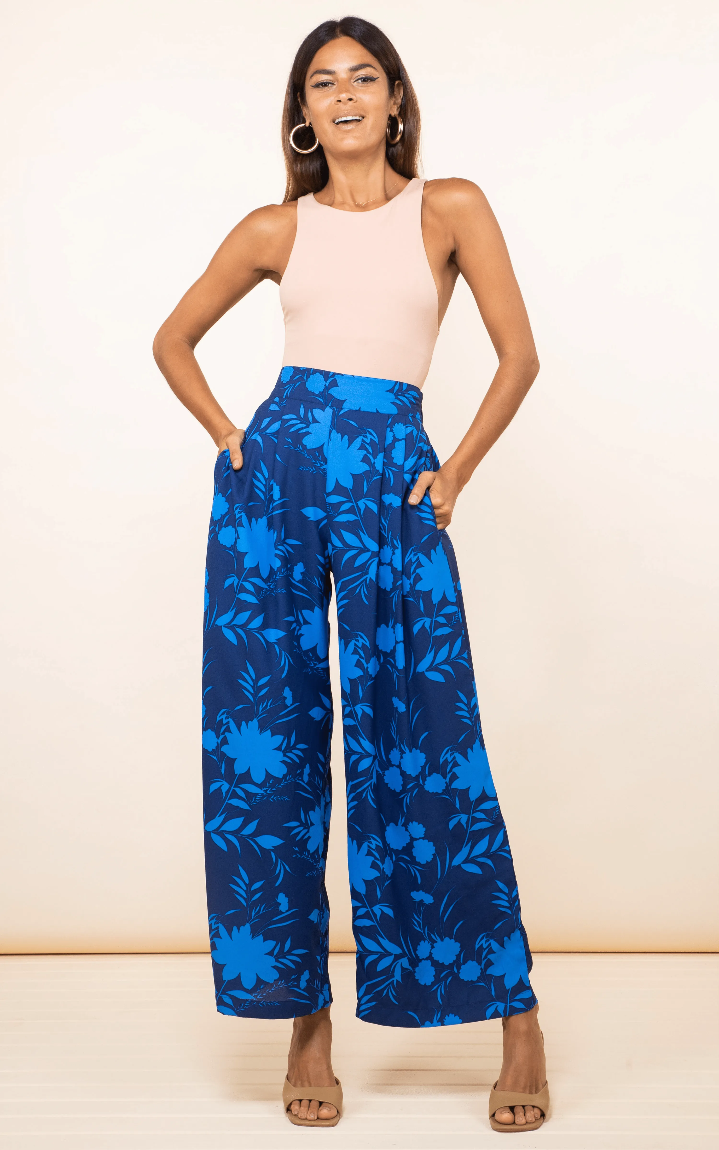 Joey Palazzo Trousers in Silhouette Dark Blue