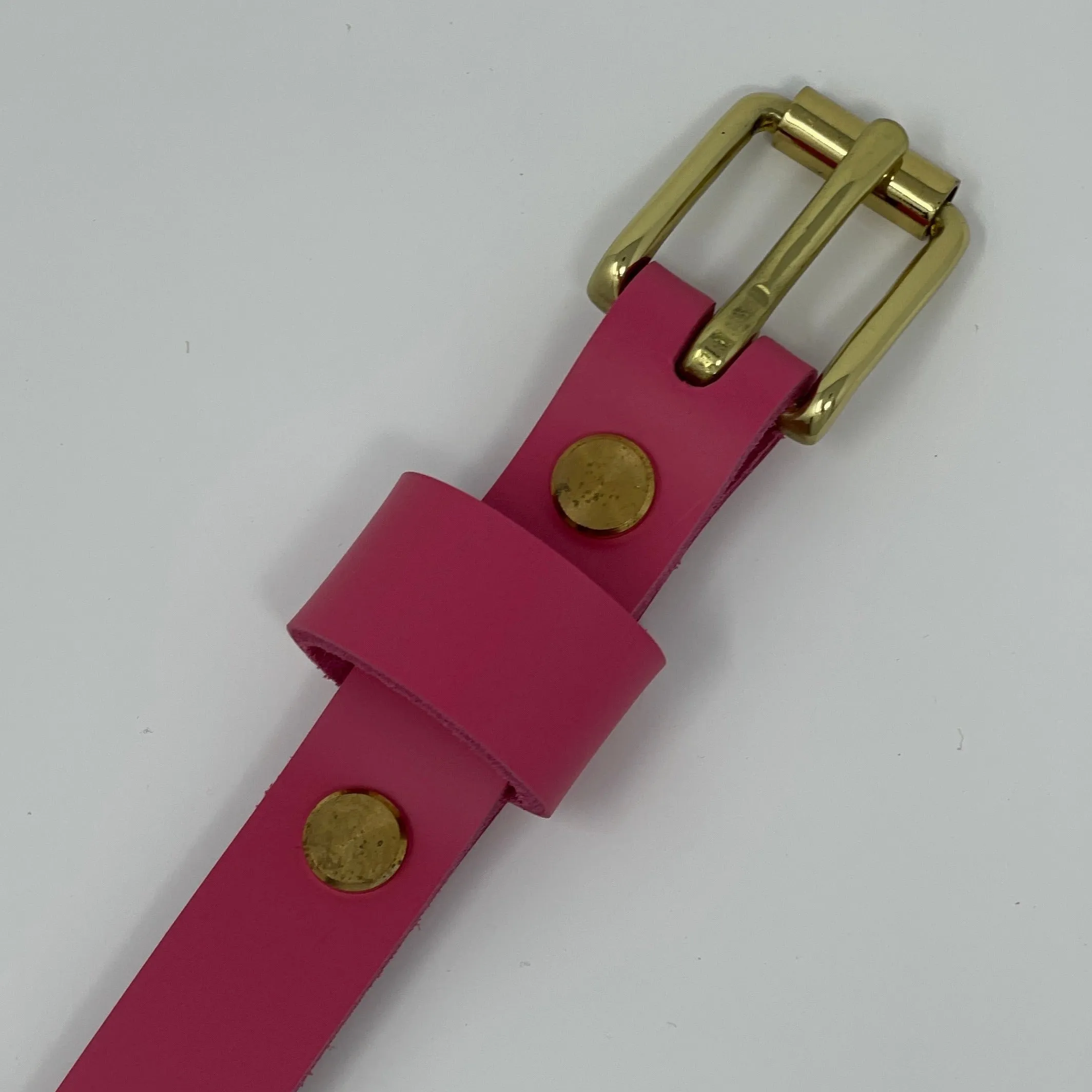 Le Belt 3/4" Classic Leather Belt - Bright Pink - Last One!