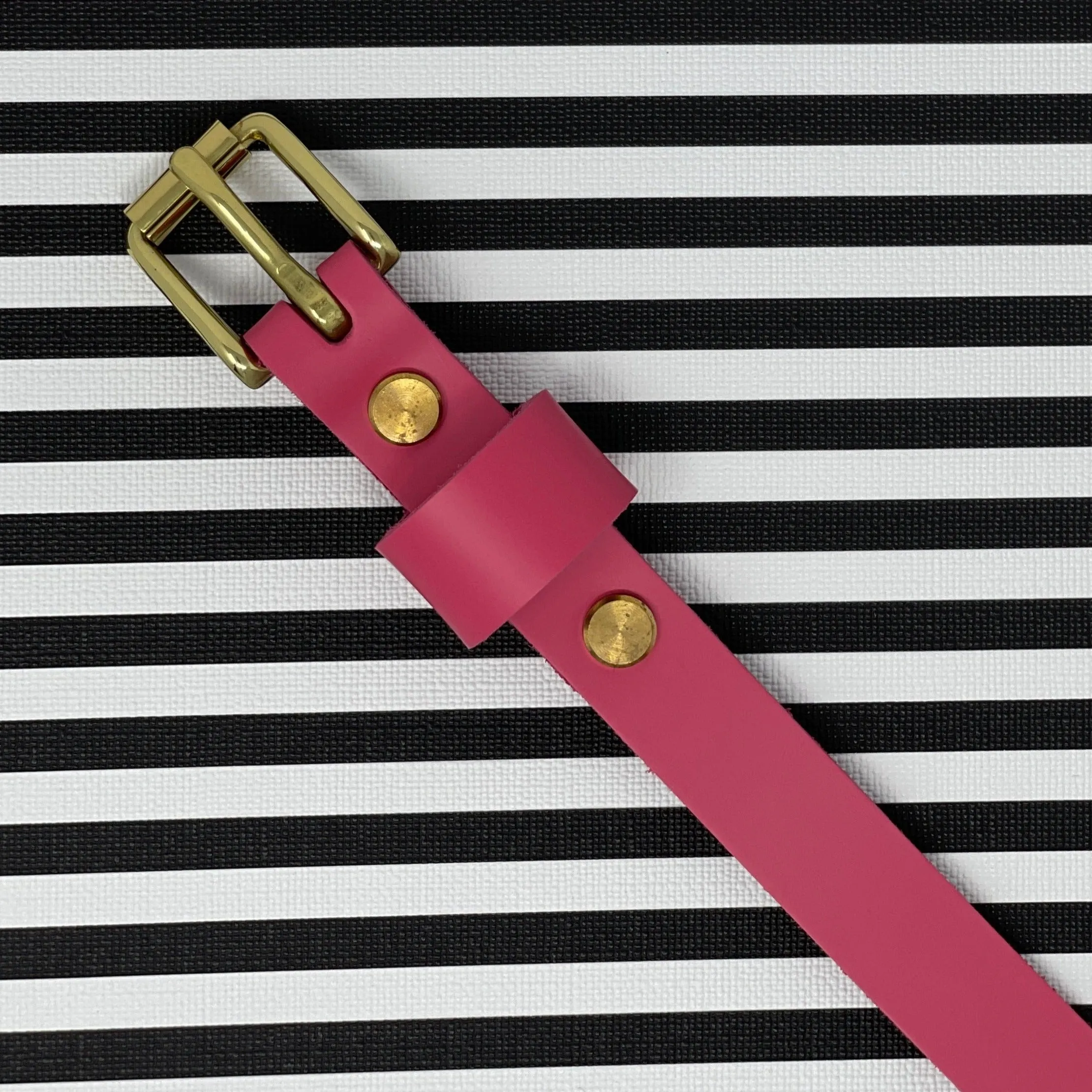 Le Belt 3/4" Classic Leather Belt - Bright Pink - Last One!