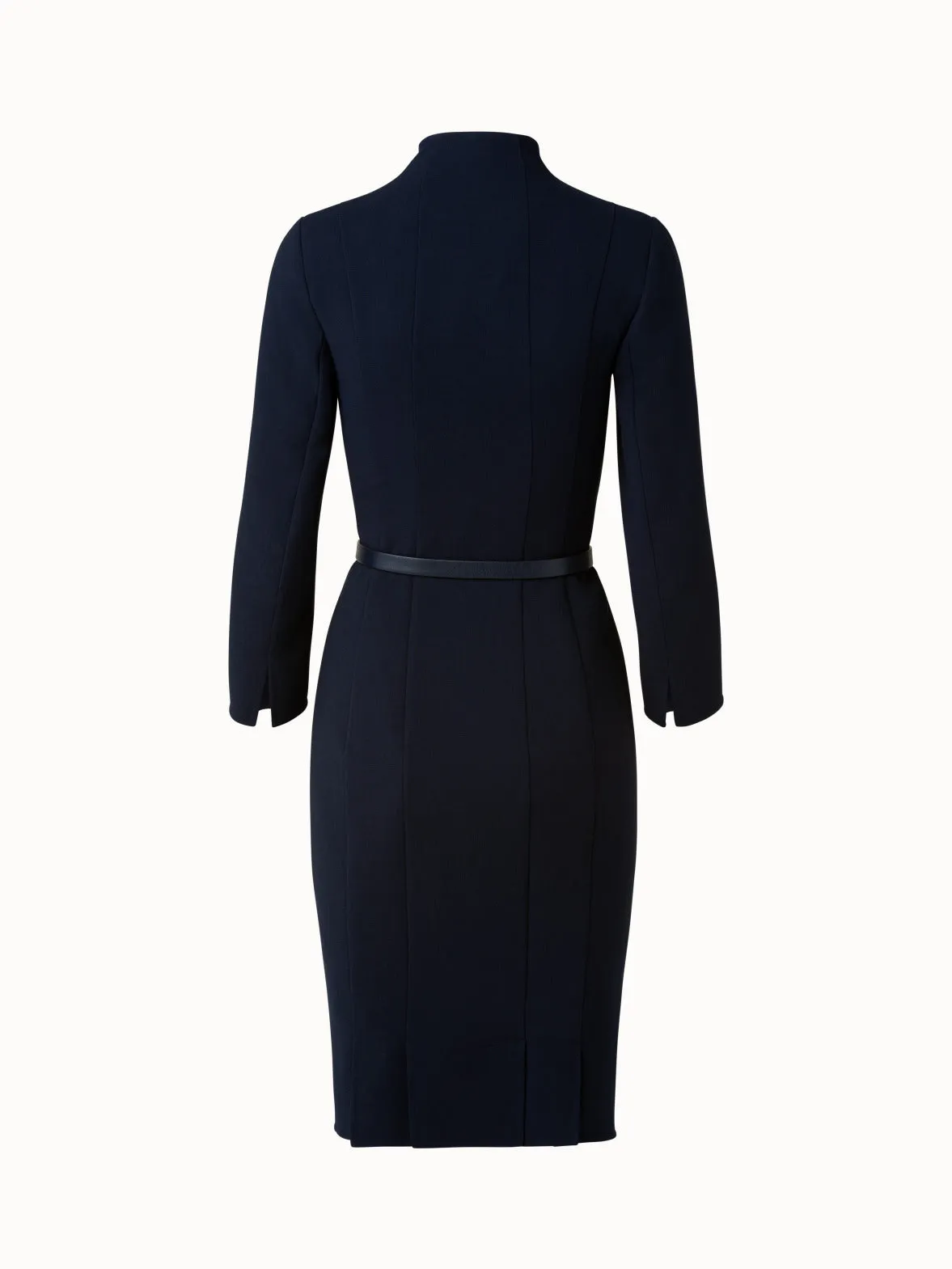 Mock Neck Wool Double-Face Dress