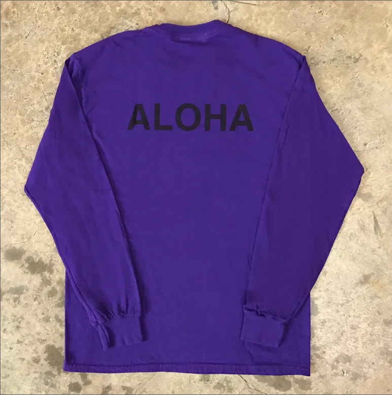 Mucho Aloha Front & Back Print Long-Sleeve Tee