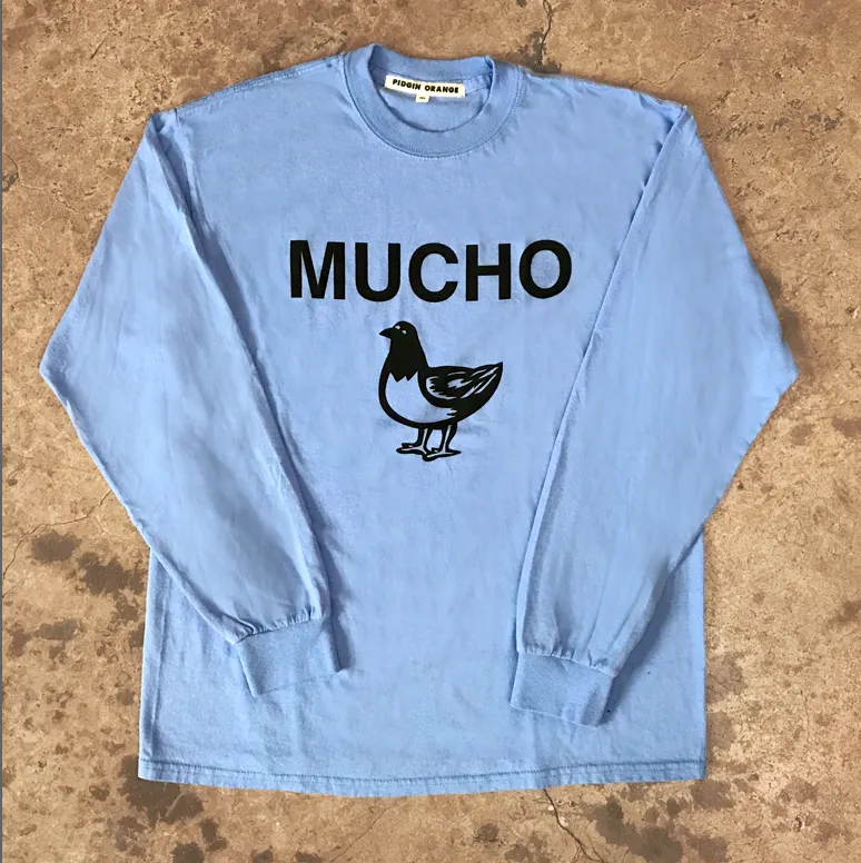 Mucho Aloha Front & Back Print Long-Sleeve Tee