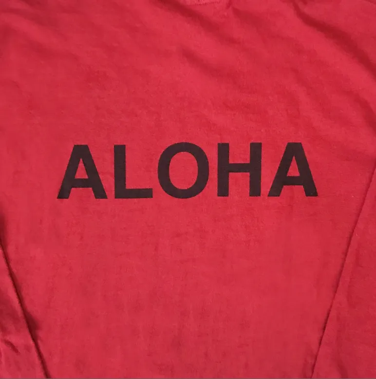 Mucho Aloha Front & Back Print Long-Sleeve Tee