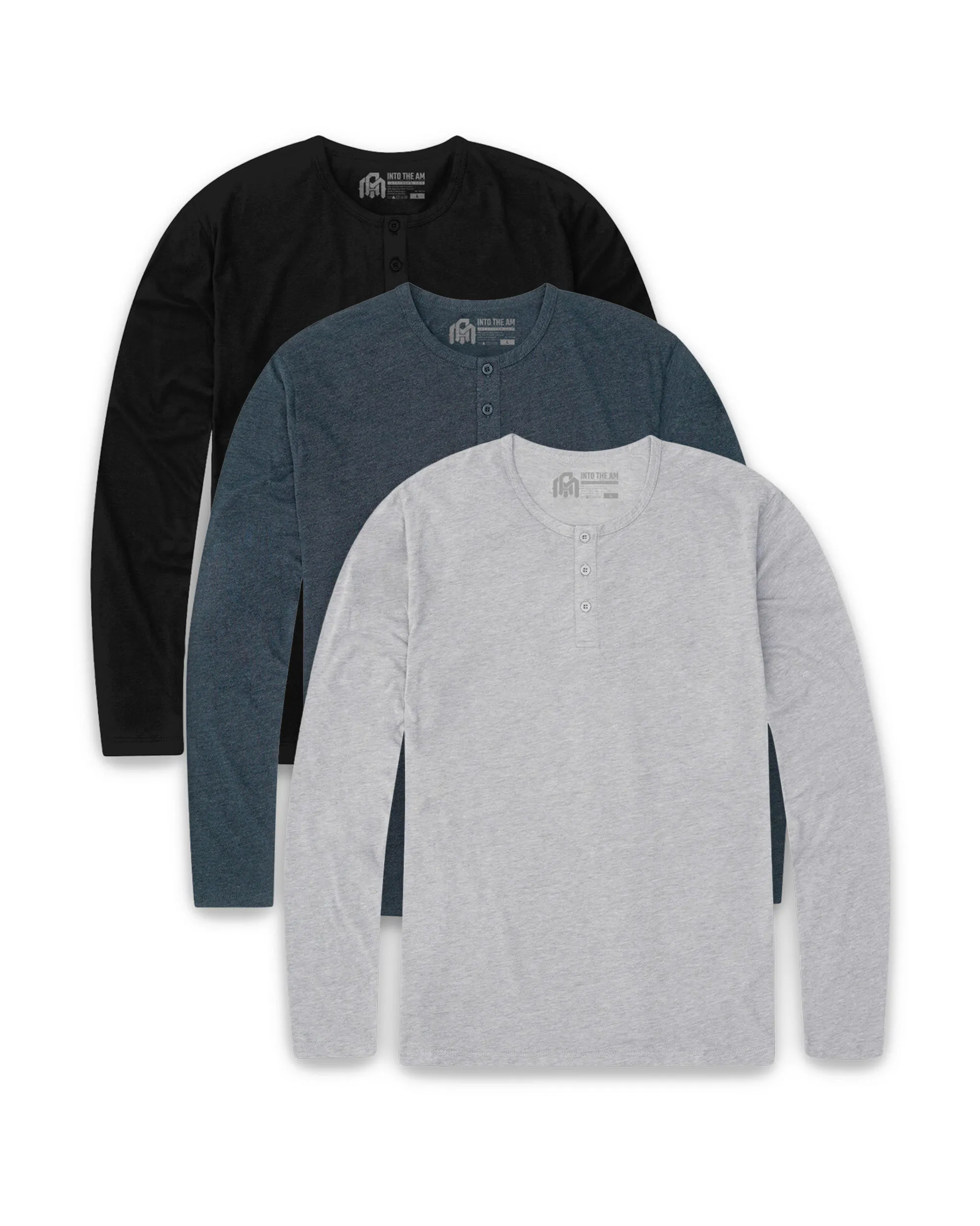 Pack of the Week - 3 Pack Long Sleeve Henley Tee - Non-Branded