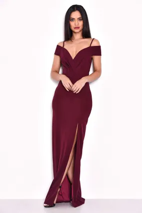 Plum Wrap Over Maxi Dress