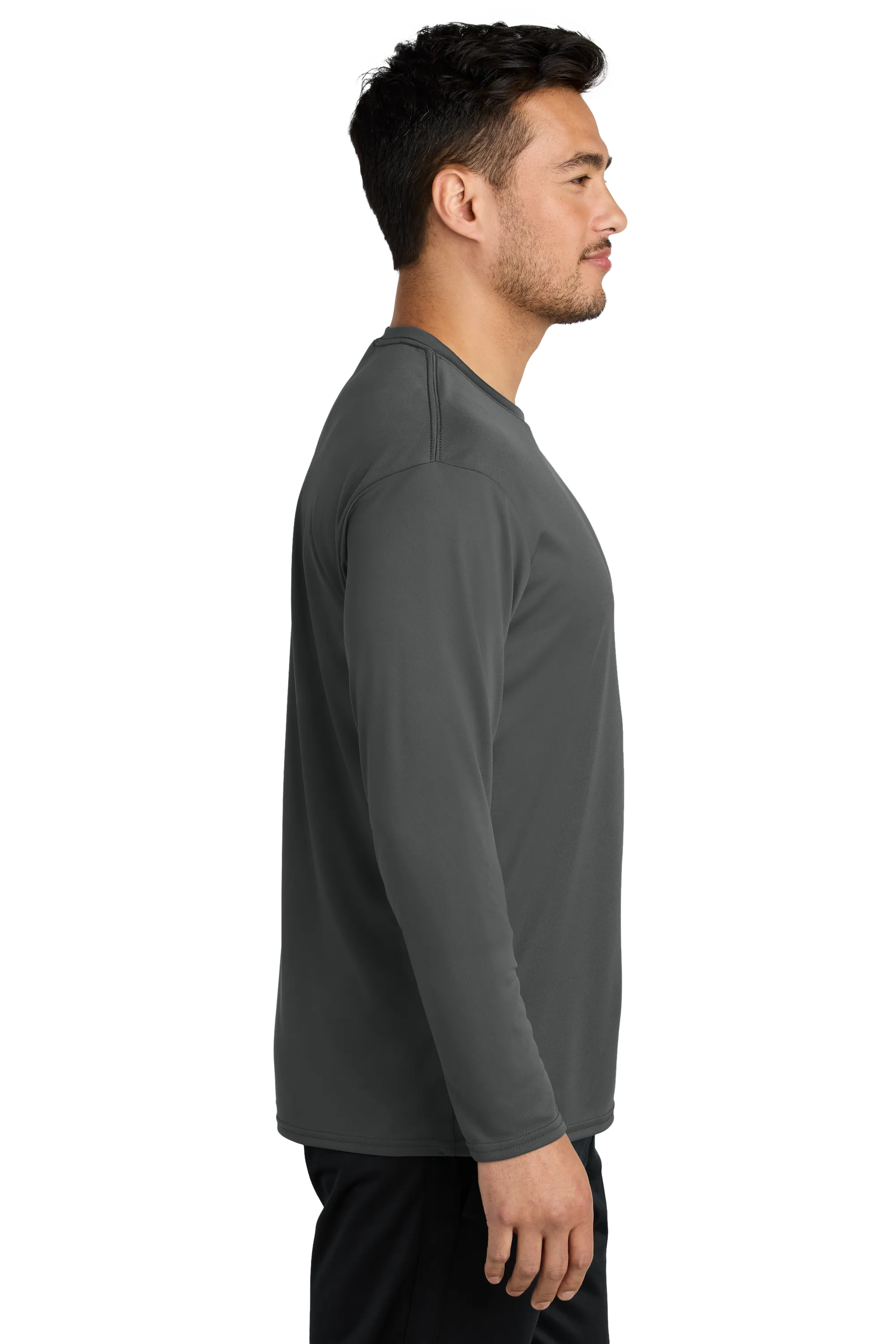 Port & Company® Long Sleeve Performance Tee - Charcoal