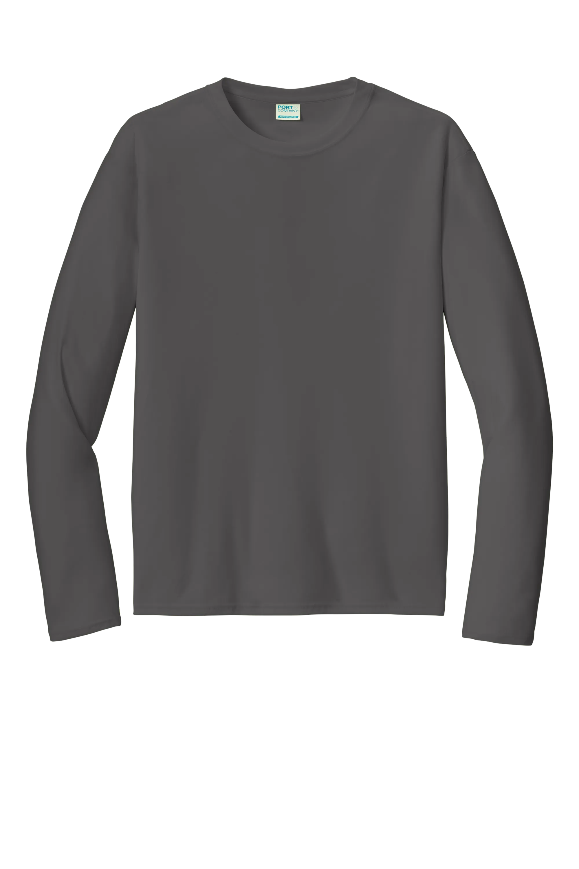 Port & Company® Long Sleeve Performance Tee - Charcoal