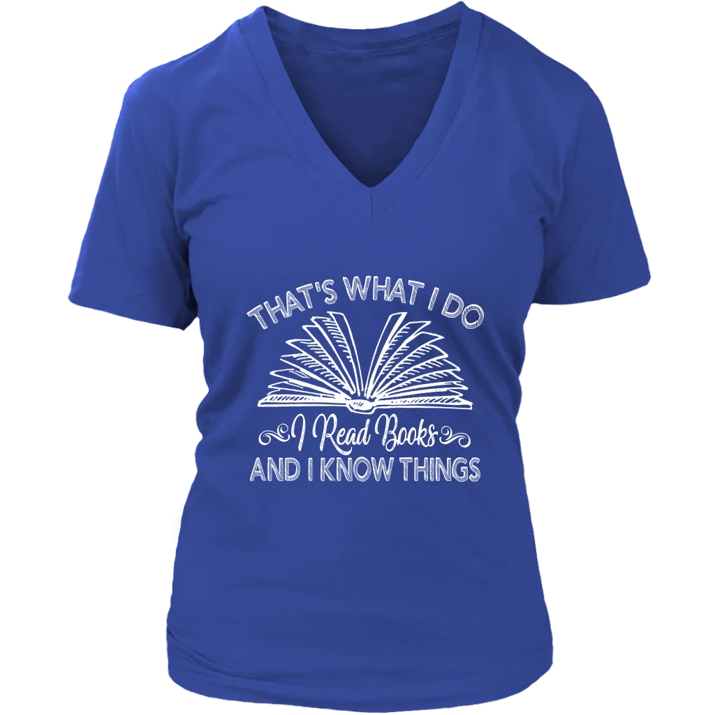 "I Read Books" V-neck Tshirt