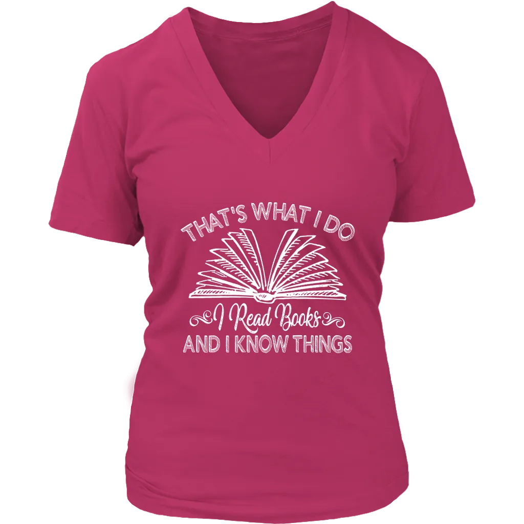 "I Read Books" V-neck Tshirt